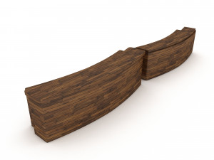 wooden reception 03 3D Model