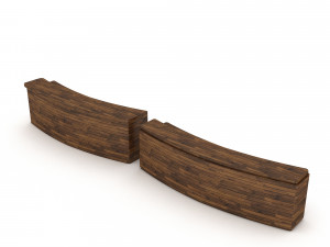 wooden reception 03 3D Model