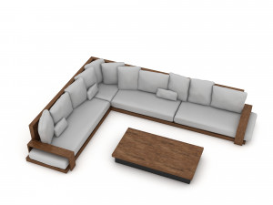 3D corner seat 09 3D Model