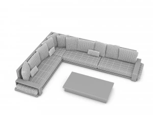 3D corner seat 09 3D Model