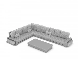 3D corner seat 09 3D Model