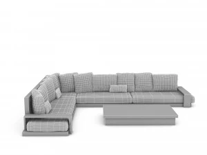 3D corner seat 09 3D Model