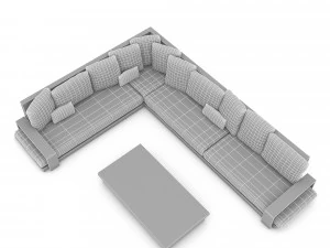3D corner seat 09 3D Model