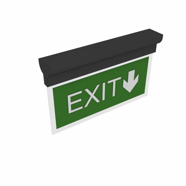 Exit sign low poly model Model 3D .c4d .max .obj .3ds .fbx .stl .blend 