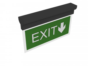 Exit sign low poly model 3D Model