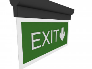 Exit sign low poly model Model 3D