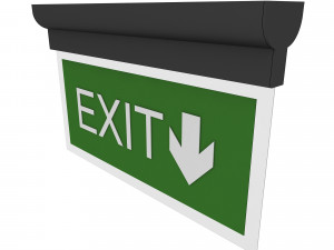 Exit sign low poly model Model 3D