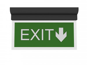 Exit sign low poly model Model 3D