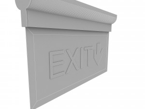 Exit sign low poly model Model 3D