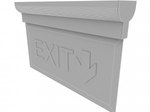 Exit sign low poly model Model 3D