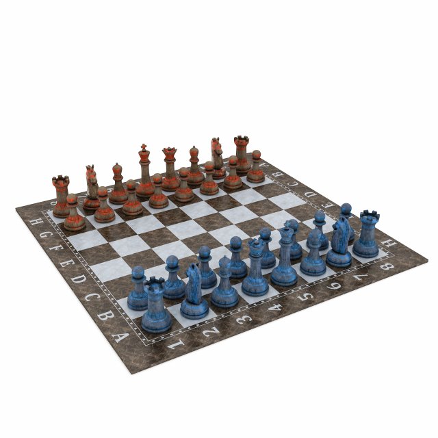 Chess realistic 3D Model .c4d .max .obj .3ds .fbx .stl .blend 
