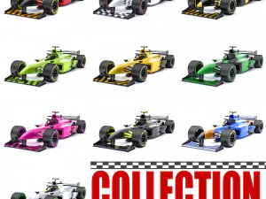 Formula car collection 3D Model