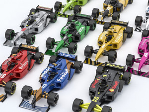 Formula car collection 3D 模型