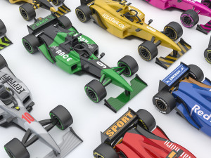 Formula car collection 3D 模型