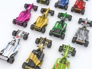 Formula car collection 3D 模型