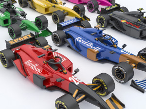 Formula car collection 3D 模型