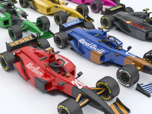 포뮬러 자동차 컬렉션 3D 모델