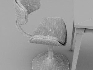 3D old chair and table 3D 모델