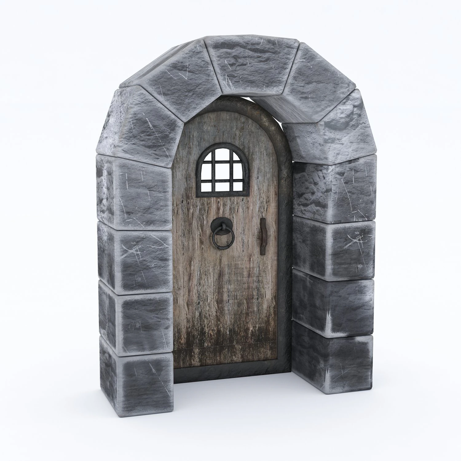 Old castle gate model 3D Model .c4d .max .obj .3ds .fbx .stl .blend 