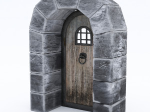 Old castle gate model Model 3D