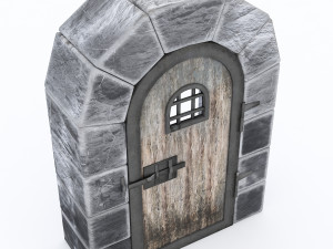 Old castle gate model Model 3D