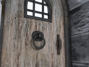 Old castle gate model Model 3D