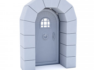 Old castle gate model Model 3D