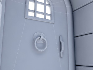 Old castle gate model Model 3D