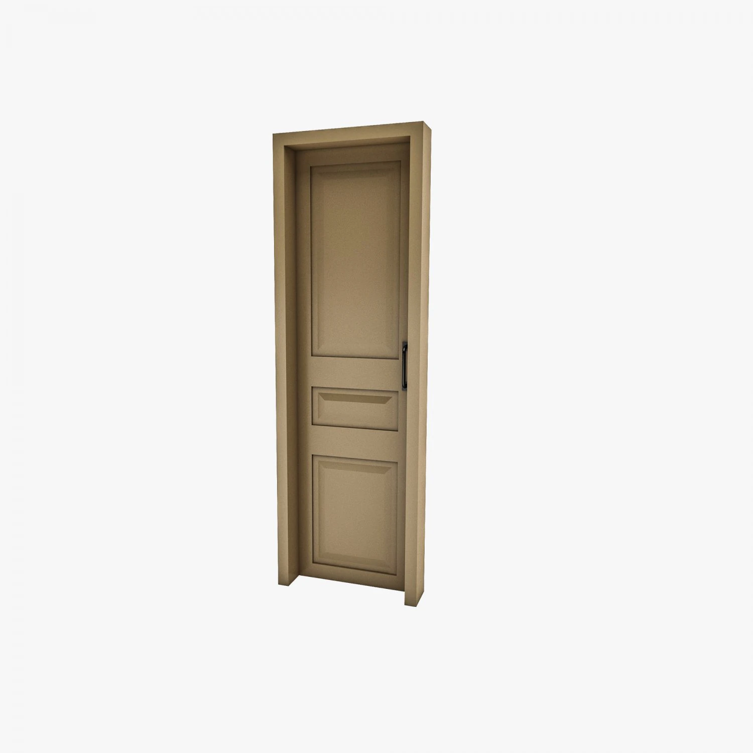 3D Wooden Door Basic 3D Model .c4d .max .obj .3ds .fbx .stl .blend 