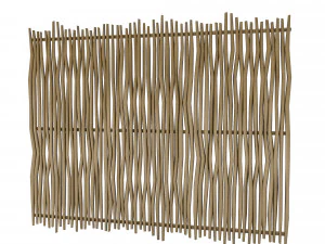 scheidingsteken van bamboe en drukknopen 3D Model