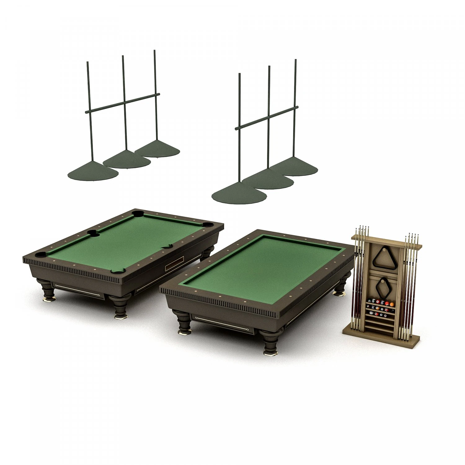 3D billiard hall assets model 3D Model .c4d .max .obj .3ds .fbx .stl .blend 