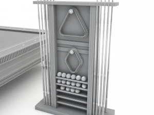 3D billiard hall assets model 3D Model