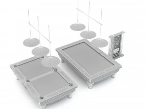 3D billiard hall assets model 3D Model