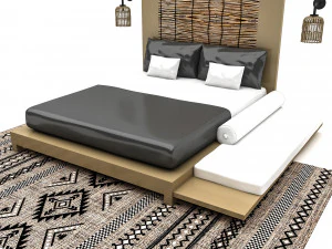 bohemian bed 01 3D Model