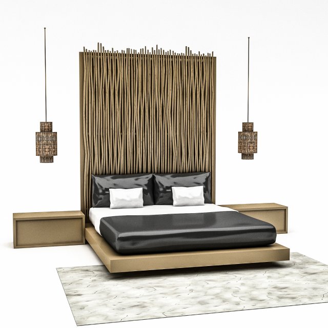 3D bohemian bed 03 model 3D Model .c4d .max .obj .3ds .fbx .stl .blend 