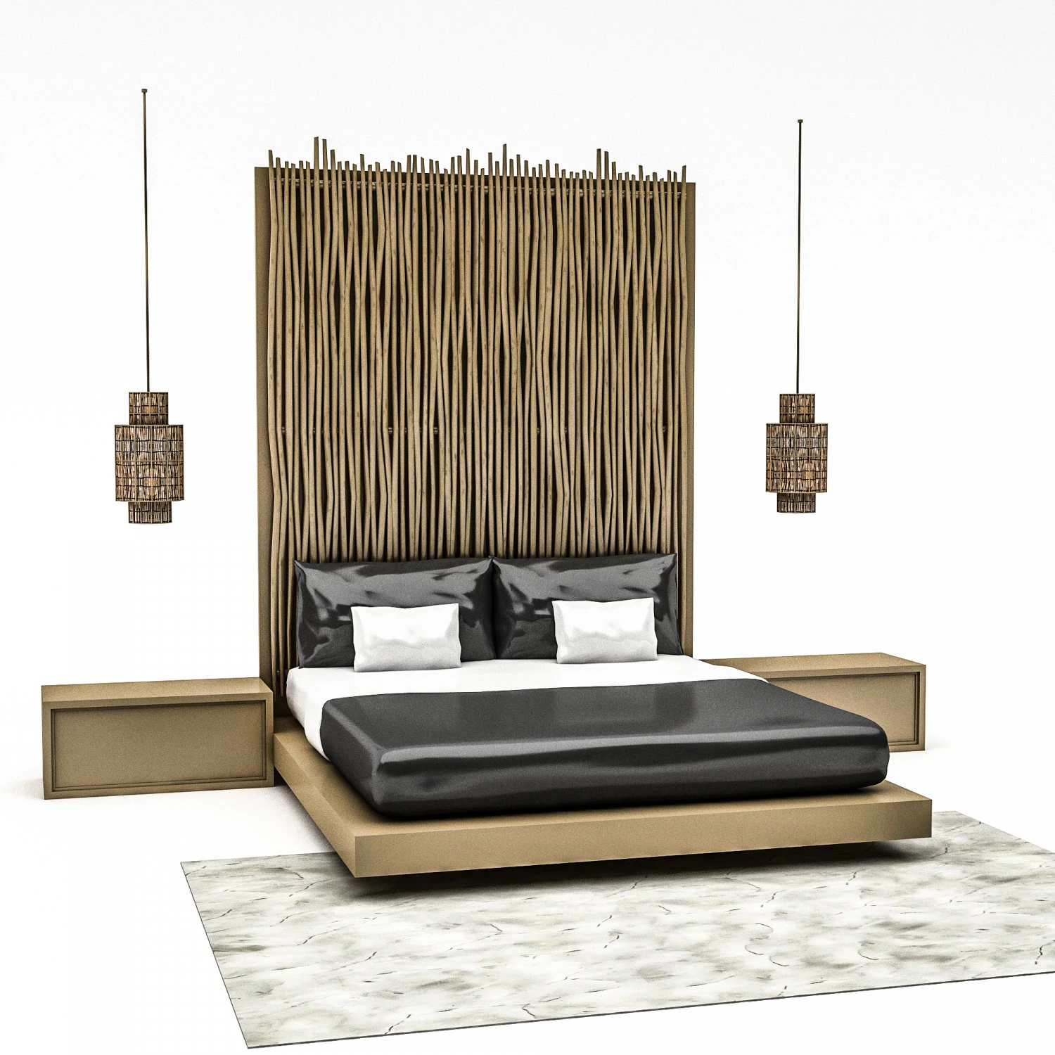 3D bohemian bed 03 model 3D Model .c4d .max .obj .3ds .fbx .stl .blend 