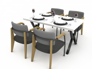 3D dining table 001 3Dモデル