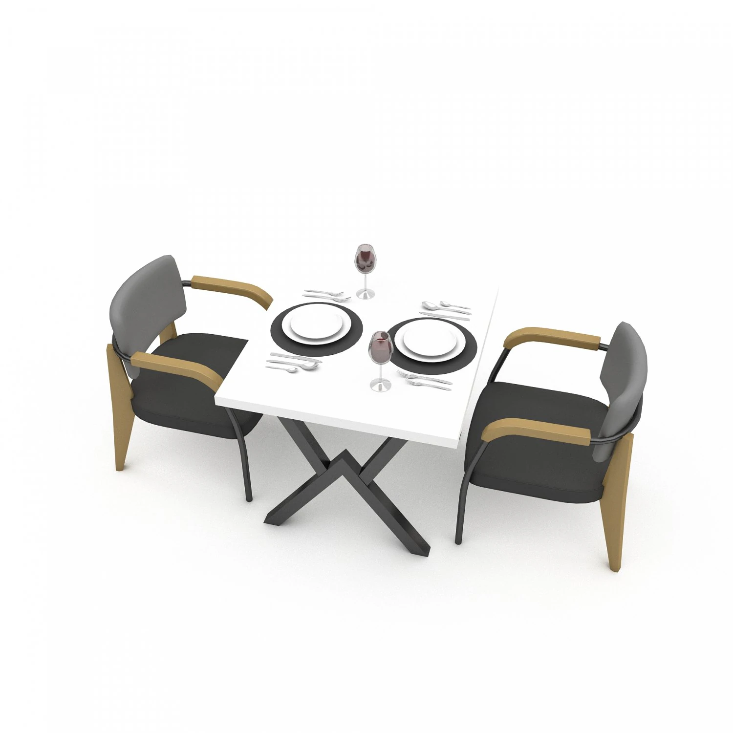 Dining table 002 model 3D Model .c4d .max .obj .3ds .fbx .stl .blend