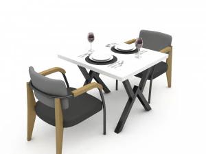 Dining table 002 model 3D Model