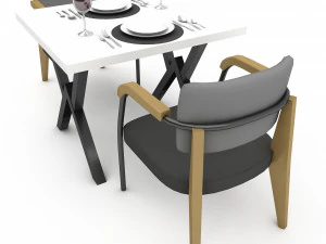 Dining table 002 model 3D Model