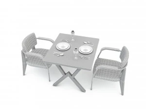 Dining table 002 model 3D Model