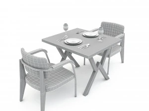 Dining table 002 model 3D Model