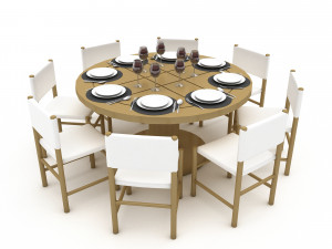 3D dining table 003 3D मॉडल