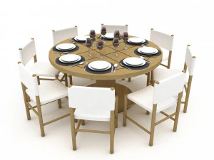 3D dining table 003 3D Model