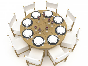 3D dining table 003 3D मॉडल