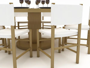 3D dining table 003 3D Model