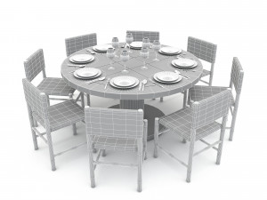 3D dining table 003 3D मॉडल