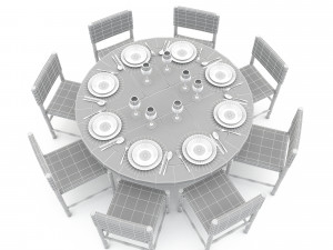 3D dining table 003 3D मॉडल