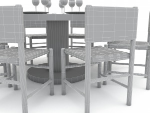 3D dining table 003 3D मॉडल