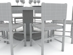 3D dining table 003 3D Model